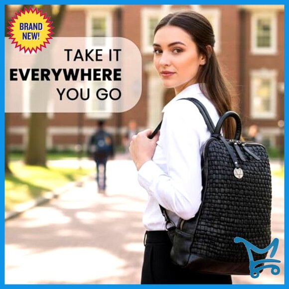 12.5 Inch Genuine Leather Backpack with Adjustable Straps main image 5